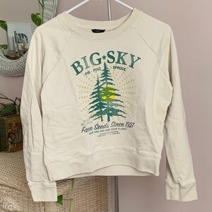 J. Crew Cream Sweatshirt with Green Graphic